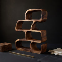 Solid Wood Standing Shelf Artistic Modern Home, view 4