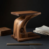 Solid Wood Nightstand Sculptural Bedroom Home, view 4