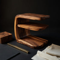 Modern Handcrafted Solid Wood Side Table For Furniture Decor, view 4