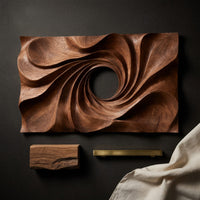 Petalfall Wood Wall Sculpture in Swirled Walnut, view 4 — view 4