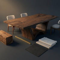 Artistic Wave Leg Wood Dining Table For Designer Dining Room, view 4