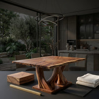 Modern Live Edge Kitchen Table For Garden Villa, view 4