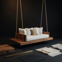 Solid Wood Porch Swing Hanging Ceiling Living Room Studio, view 4