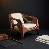 Solid Wood Chair Sculptural Lounge Patio, view 4