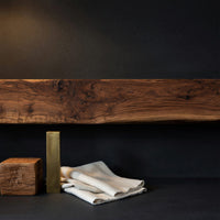 Solid Wood Floating Fireplace Mantel Shelf Cozy Living Room, view 4