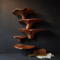 Solid Wood Mushroom Shelf Solid Entryway Design Display, view 4