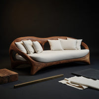 Solid Wood Sofa Curved Living Room, II, view 4