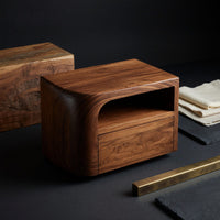 Solid Wood Nightstand Floating Bedroom, view 4