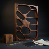 Solid Wood Room Divider Openwork With Display Shelves Living, view 4