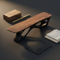 Contemporary Natural Wood Bench For Luxury Window Corner, view 4