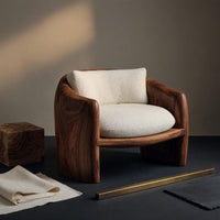 Solid Wood Chair Lounge Sculptural Form Living Room, view 4
