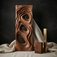 Slim Carved Wall Sculpture for a Narrow Entryway, view 4 — view 4
