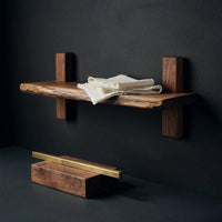 Solid Wood Natural Wood Floating Shelves Handcrafted Solid Shelf Living Room, view 4