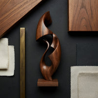 Solid Wood Sculpture Wall Art Rustic Abstract Office, view 4