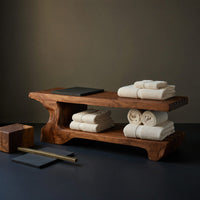 Solid Wood Teak Shower Bench Bath Bathroom Wellness Retreat, view 4
