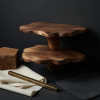 Solid Wood Mushroom Shelf Handcrafted Live Edge Entryway, view 4