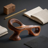 Minimalist Spiral Sculpted Bench For Garden Interior Space, view 4