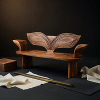 Solid Wood Outdoor Garden Bench Rustic Solid Entryway Hallway, view 4