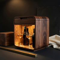 Solid Wood Bar Cabinet Wine With Drawer Kitchen Dining Room, view 4