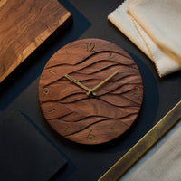 Solid Wood Clock Wave Wall Living Room, II, view 4