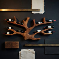 Solid Wood Wine Rack Artistic Holder Wall Home Bar, view 4