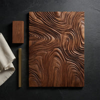 Chisel-Cut Contour Lines, Dark Walnut Relief Panel, view 4 — view 4