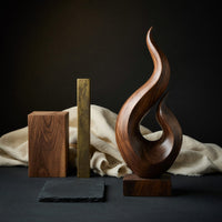 Solid Wood Sculpture Wall Art Handcrafted Abstract Statue Home, view 4