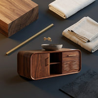 Solid Wood Bathroom Vanity Mid Century Floating With Storage, view 4