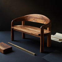 Solid Wood Outdoor Garden Bench Solid Live Edge Entryway Modern Interiors, view 4