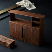 Solid Wood Bar Table Outdoor With Cabinet Patio Poolside, view 4