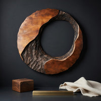Chiseled and Burnished, a Round Wall Sculpture in Wood, view 4 — view 4