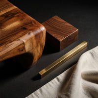 Oval Cutout Coffee Table Carved from One Wood Volume, view 4