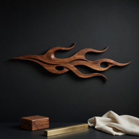 Twin Flame Walnut Wall Art Panel, Slim Silhouette, view 4 — view 4
