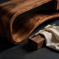 Ribbon Curve Media Console with a Floating Top, view 4