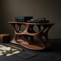 Solid Wood Record Player Stand Minimalist Vinyl Storage Studio Living Space, view 4