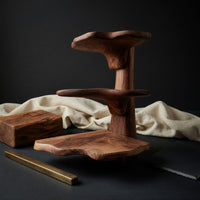 Solid Wood Mushroom Shelf Handcrafted Live Edge Modern, view 4