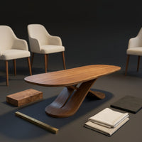 Oval Entertaining Table For Tropical Dining Room, view 4
