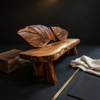 Solid Wood Outdoor Garden Bench Live Edge Solid Entryway, view 4