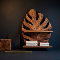 Solid Wood Corner Wall Bathroom Shelf Leaf, II, view 4