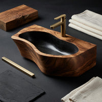 Solid Wood Sink Vanity Wall Mounted Bathroom Compact Bathroom, view 4