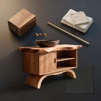Solid Wood Bathroom Vanity Double Sink Master, view 4