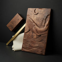 Grain of a Single Walnut Log, Carved as a Whale Wall Panel, view 4 — view 4