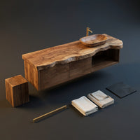 Solid Wood Bathroom Vanity Handcrafted Live Edge Interiors, view 4