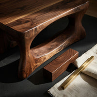 Thick Hardwood Blocks, Hollowed Into a Coffee Table, view 4