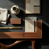 Console Table on a Curved Trestle Base, Solid Walnut, view 4