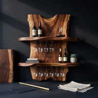 Solid Wood Wine Rack Mid Century Decorative Holder Home Bar, view 4