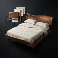 Solid Wood Bed Frame Handcrafted Bedroom Interiors, view 4