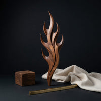 Nightcurl Walnut Wall Art with Hooked Flame Tips, view 4 — view 4