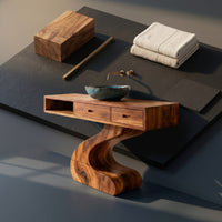 Solid Wood Bathroom Vanity Sculpted Modern, view 4