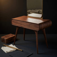 Solid Wood Dressing Table Sithttmv016vntna Mid Century Vanity With Drawers Bedroom, view 4
